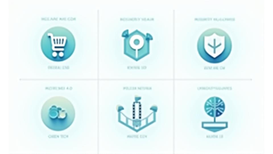 Matrice visuelle représentant divers icônes de projets digitaux (e-commerce, IA, cybersécurité, industrie 4.0, green tech) sur un fond dégradé numérique, indiquant les opportunités de financement.