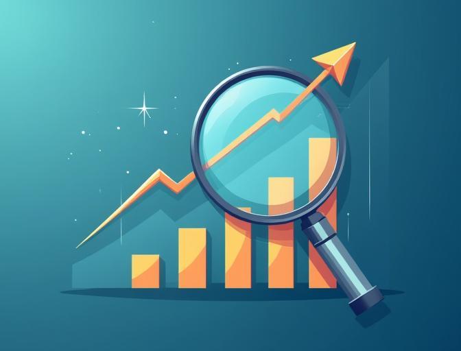 Graphiques financiers et loupe symbolisant la découverte d'opportunités de financement cachées